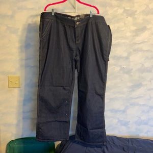 Dickies dark wash denim cargo pants 24R